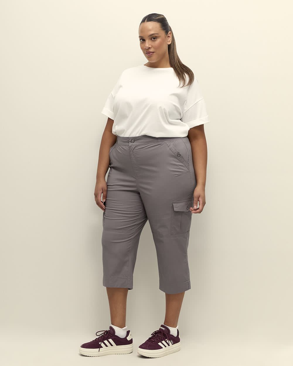 Cotton Capri with Ribbed Waistband shark