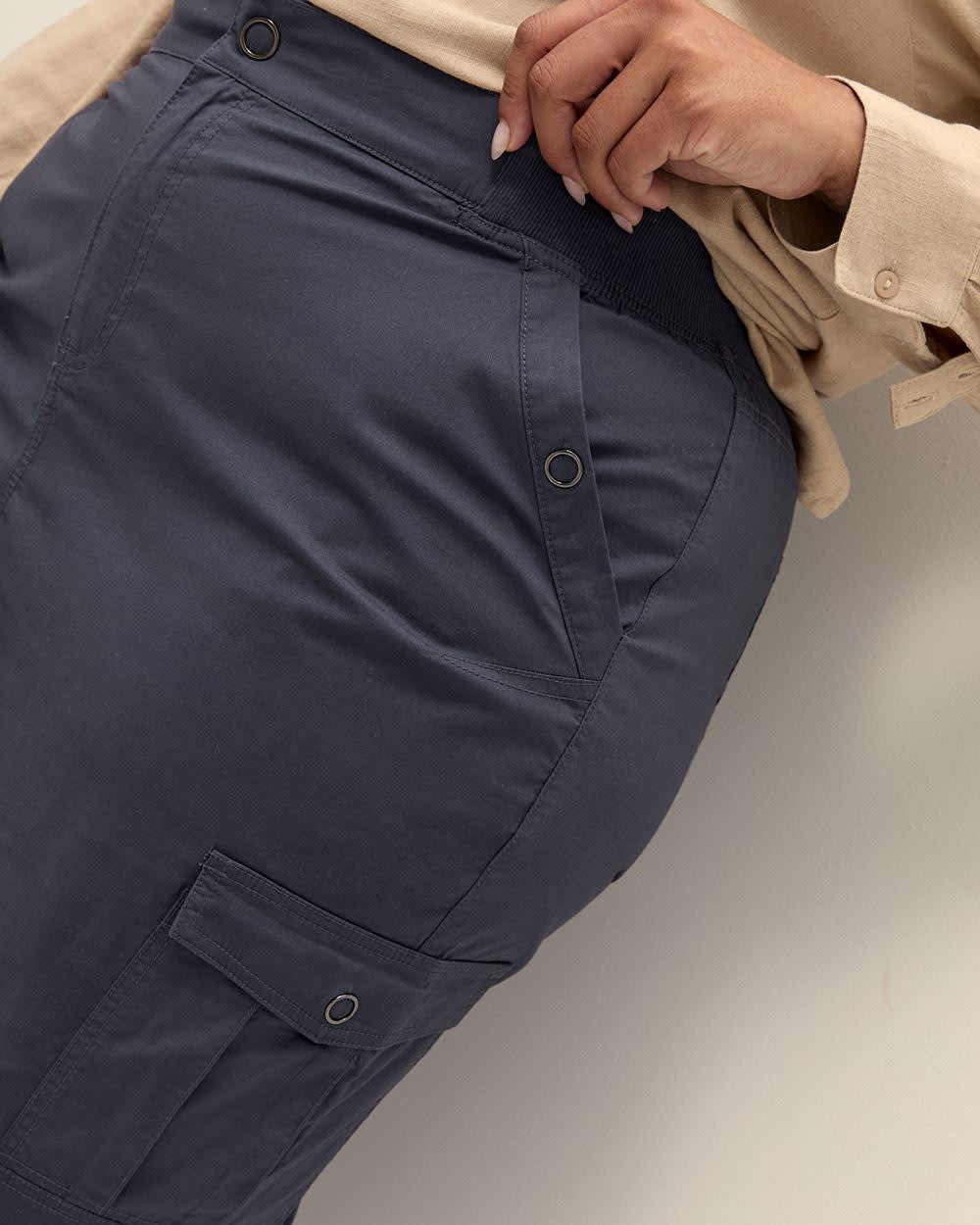 Cotton Capri with Ribbed Waistband Odyssey gray
