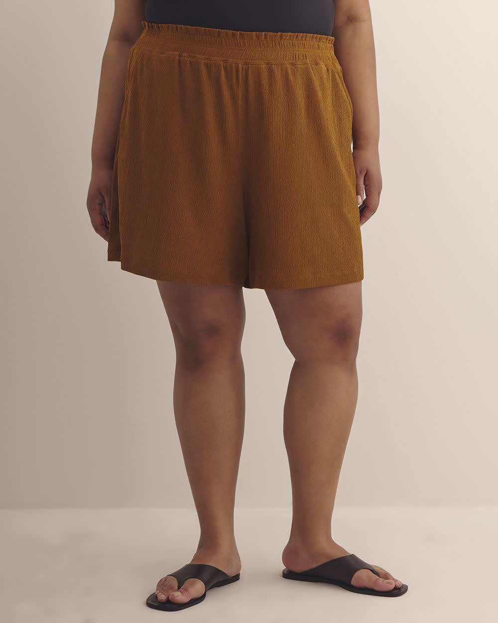 Textured Knit Pull-On Short Glazed ginger 2 Textured Knit Pull-On Short Glazed ginger