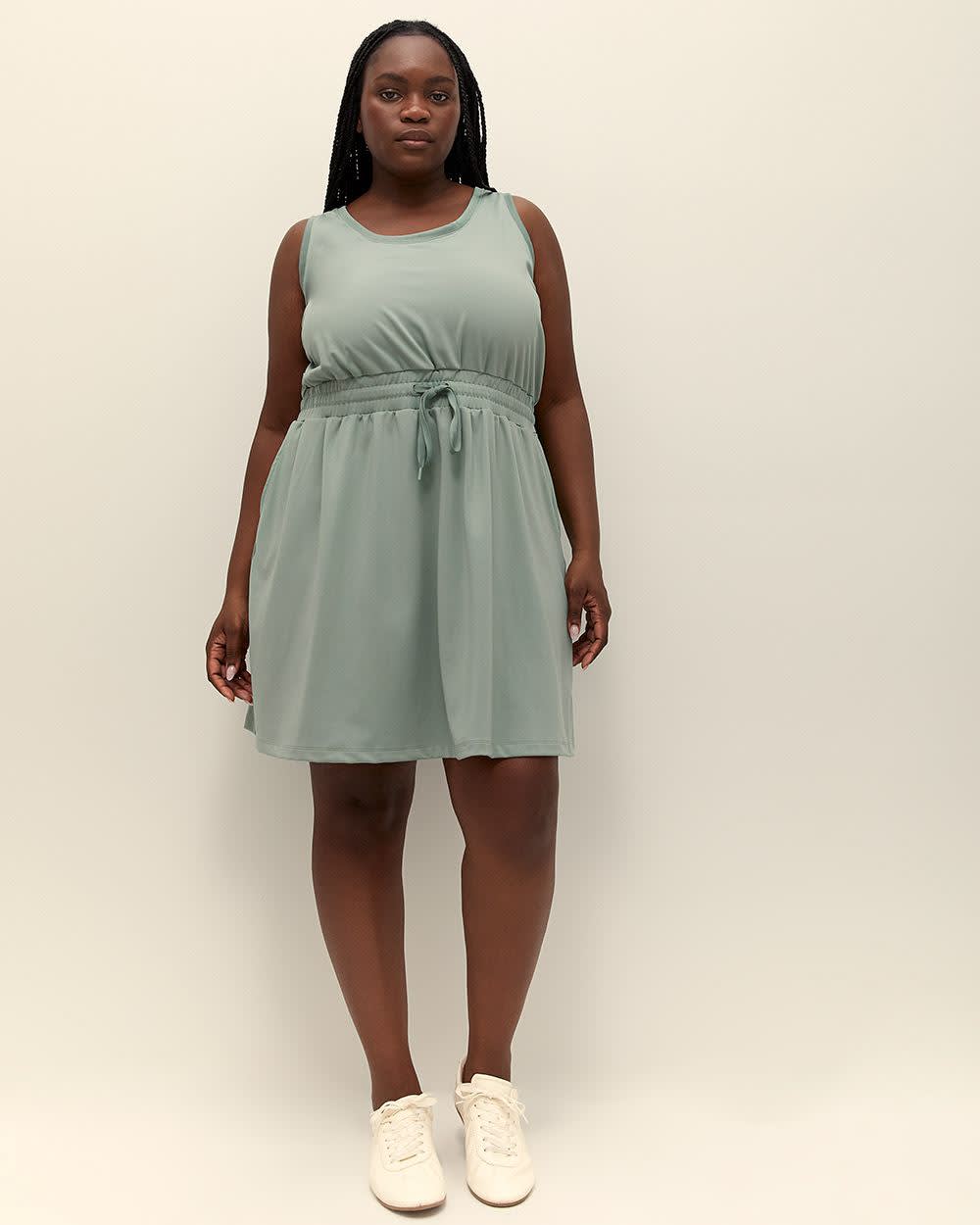 Responsible, Sleeveless Dress with Cinched Waist - Active Zone Light jade 1 Responsible, Sleeveless Dress with Cinched Waist - Active Zone Light jade