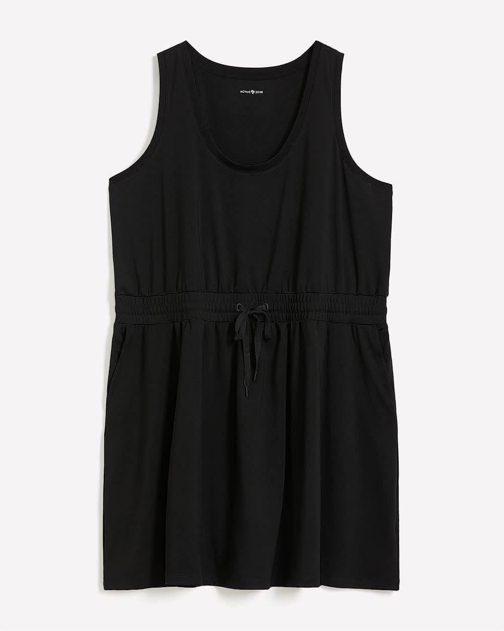 Responsible, Sleeveless Dress with Cinched Waist - Active Zone Black
