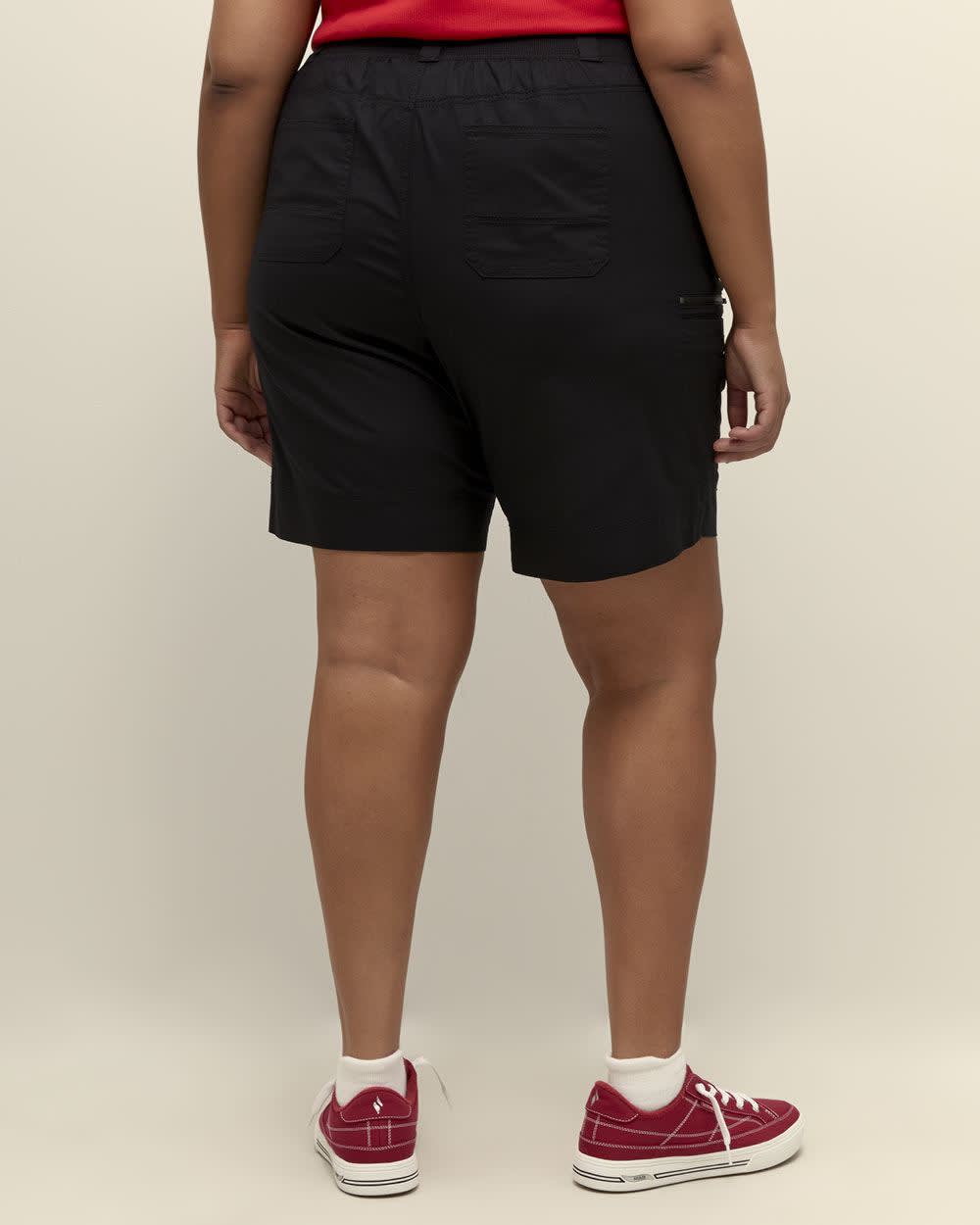 Cotton Bermuda with Ribbed Waistband Black 3 Cotton Bermuda with Ribbed Waistband Black