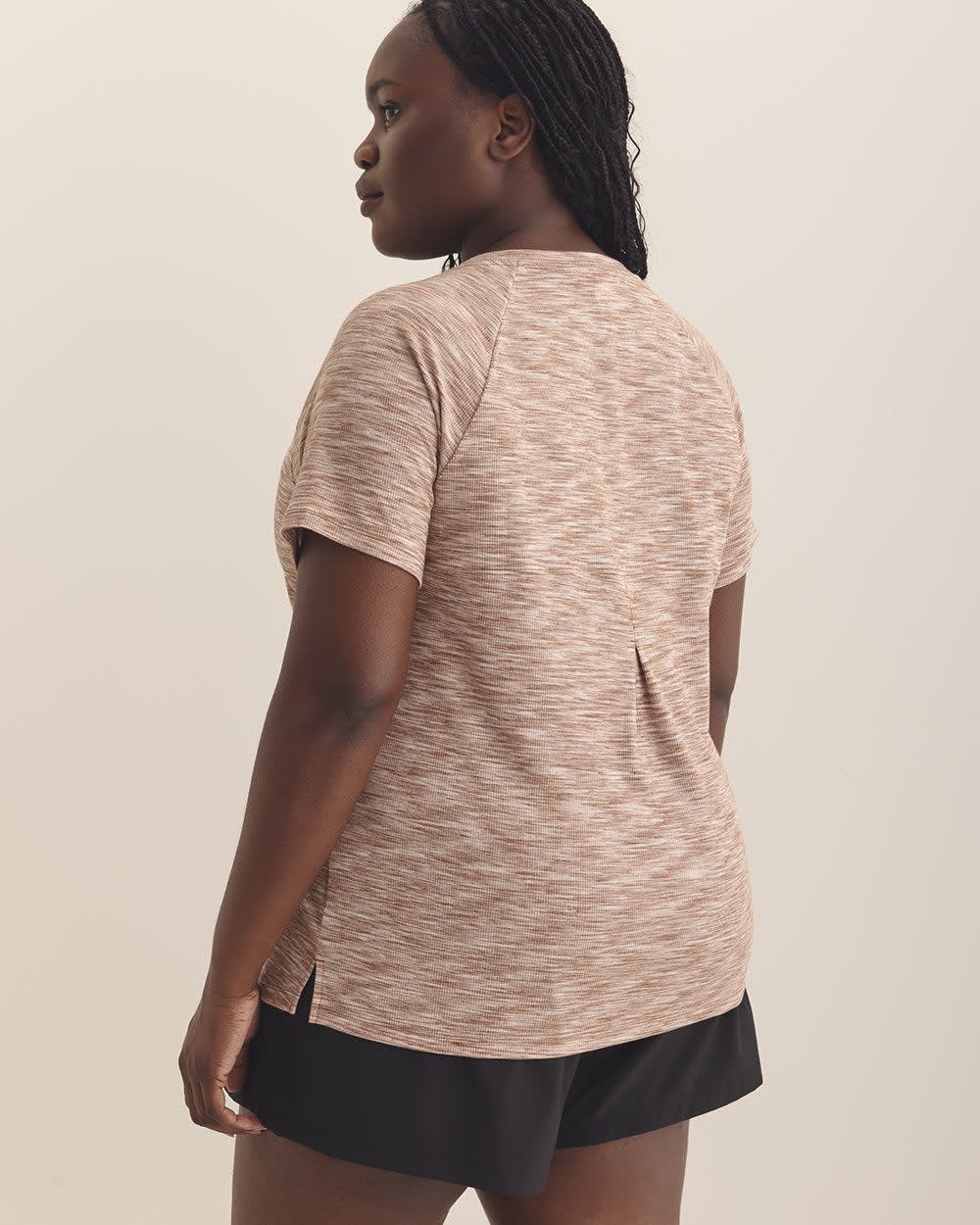 Ribbed V-Neck Short-Sleeve T-Shirt - Active Zone Baltic amber space dye 3 Ribbed V-Neck Short-Sleeve T-Shirt - Active Zone Baltic amber space dye