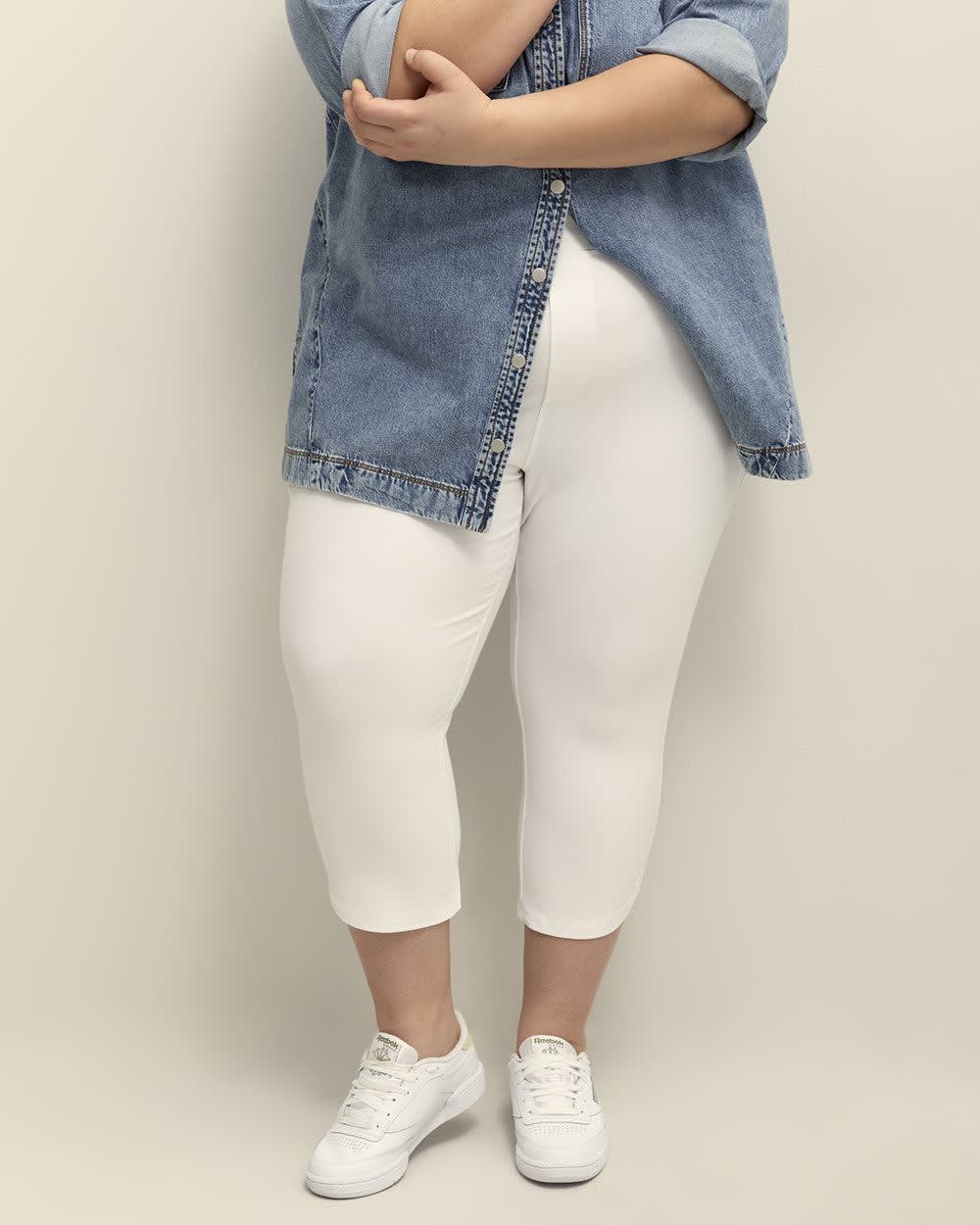 White Capri Legging with Tulip Hem - PENN. Essentials Bright White 2 White Capri Legging with Tulip Hem - PENN. Essentials Bright White