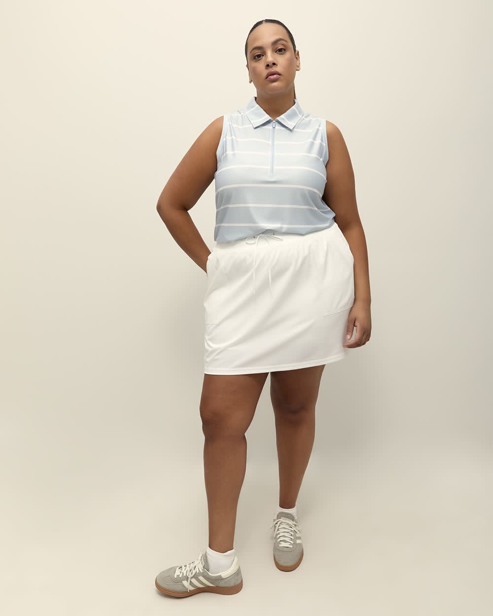 Responsible, Woven Skort with Elastic Waistband - Active Zone Bright white