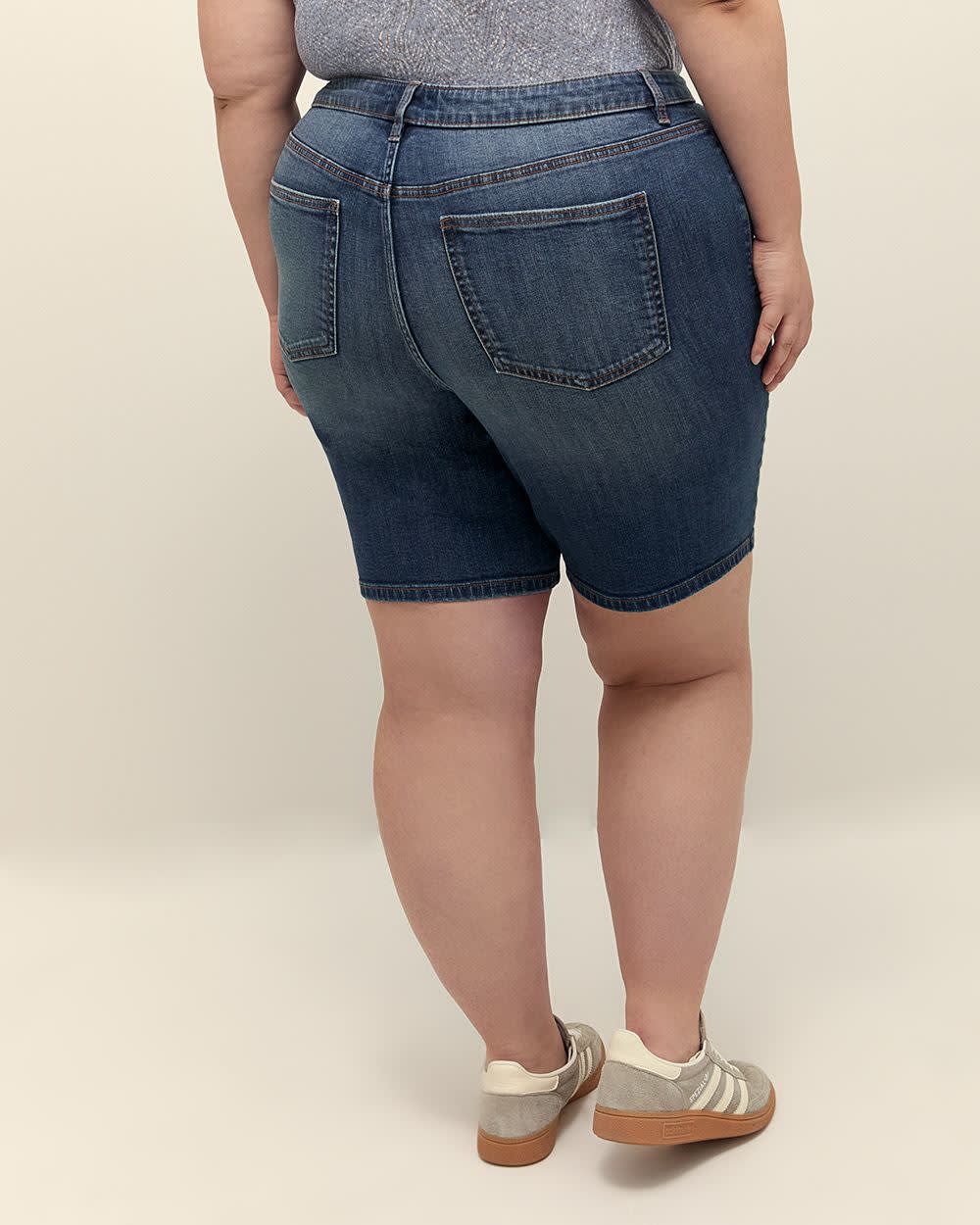 Classic-Fit Denim Bermuda Shorts - d/C JEANS Medium dark blue denim- 3 Classic-Fit Denim Bermuda Shorts - d/C JEANS Medium dark blue denim-