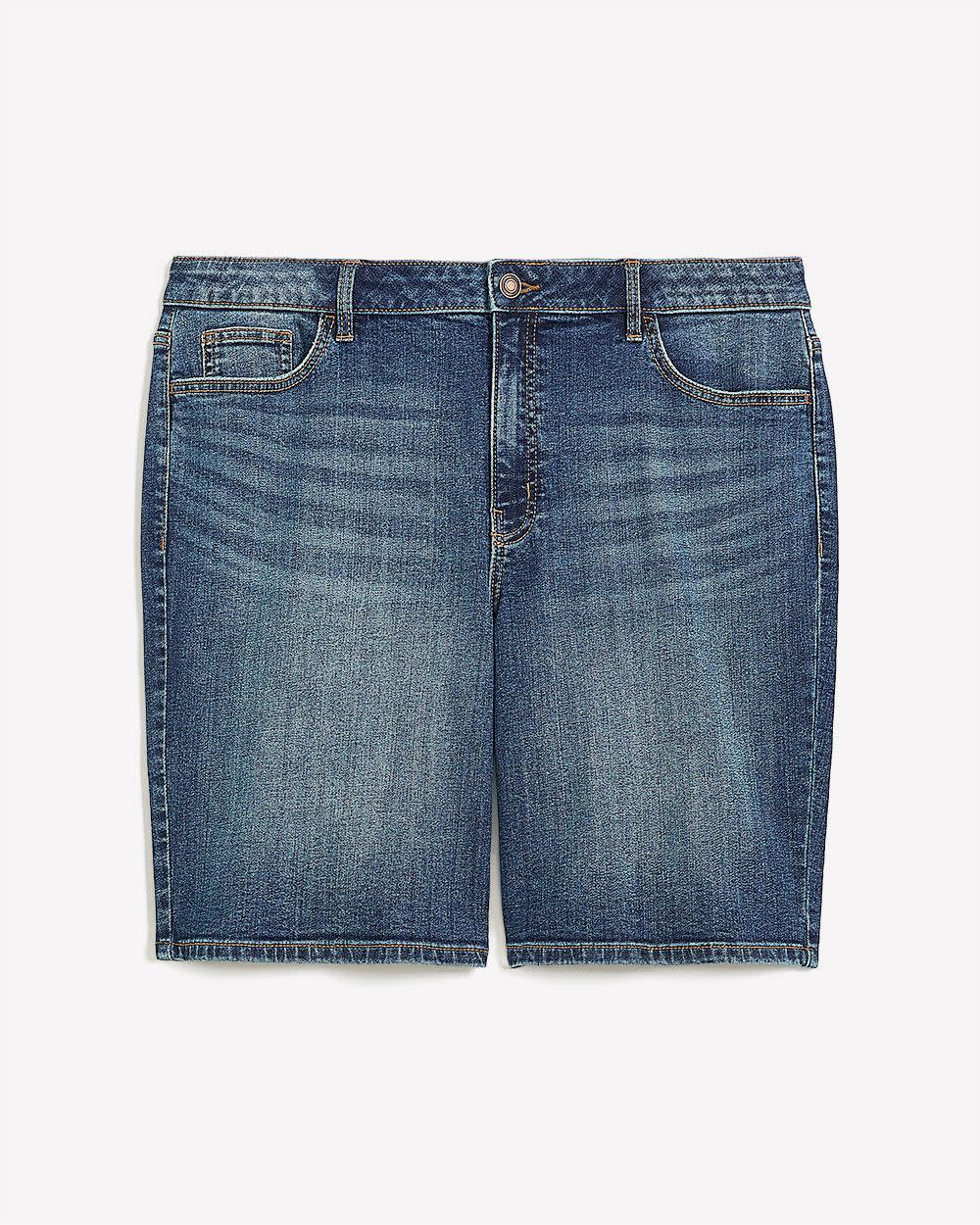 Classic-Fit Denim Bermuda Shorts - d/C JEANS Medium dark blue denim- 5 Classic-Fit Denim Bermuda Shorts - d/C JEANS Medium dark blue denim-