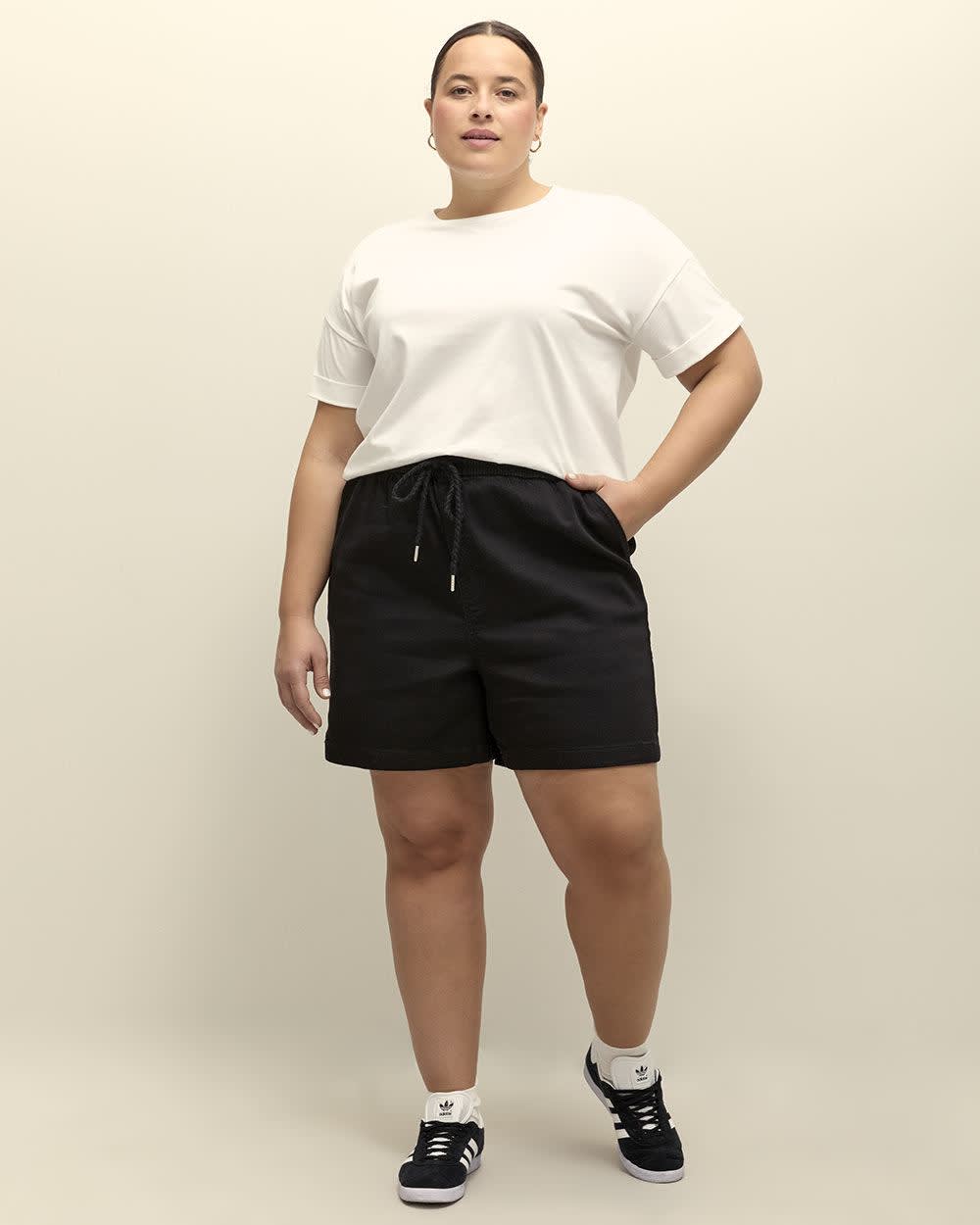 Knit-Like Denim Shorts - d/C JEANS Denim Black 1 Knit-Like Denim Shorts - d/C JEANS Denim Black