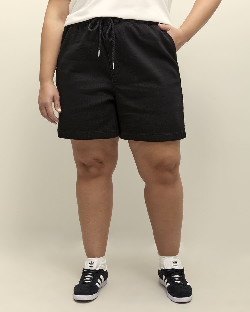Knit-Like Denim Shorts - d/C JEANS Denim Black 2 Knit-Like Denim Shorts - d/C JEANS Denim Black