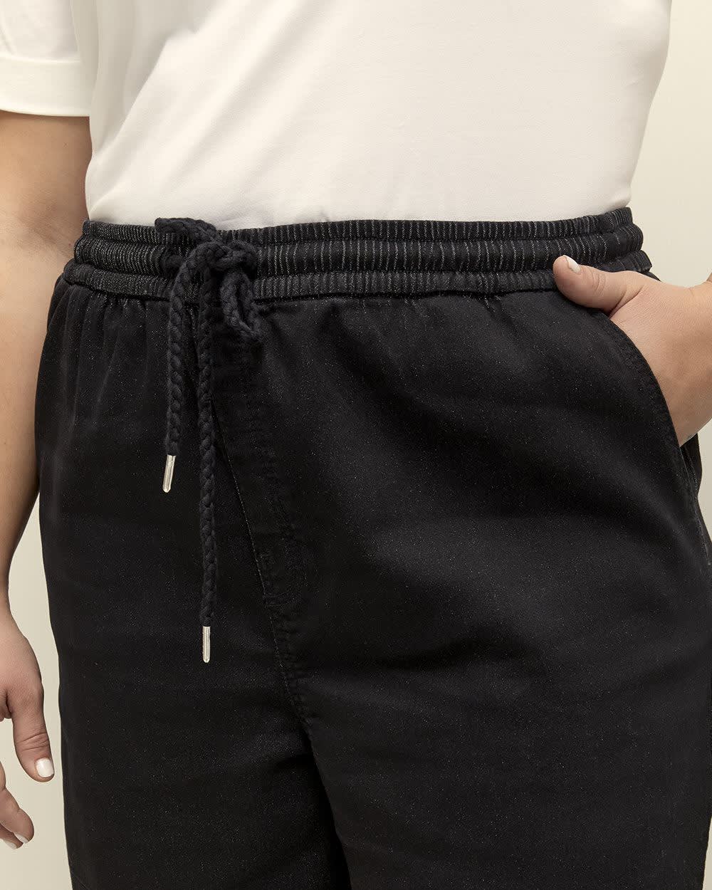 Knit-Like Denim Shorts - d/C JEANS Denim Black 4 Knit-Like Denim Shorts - d/C JEANS Denim Black