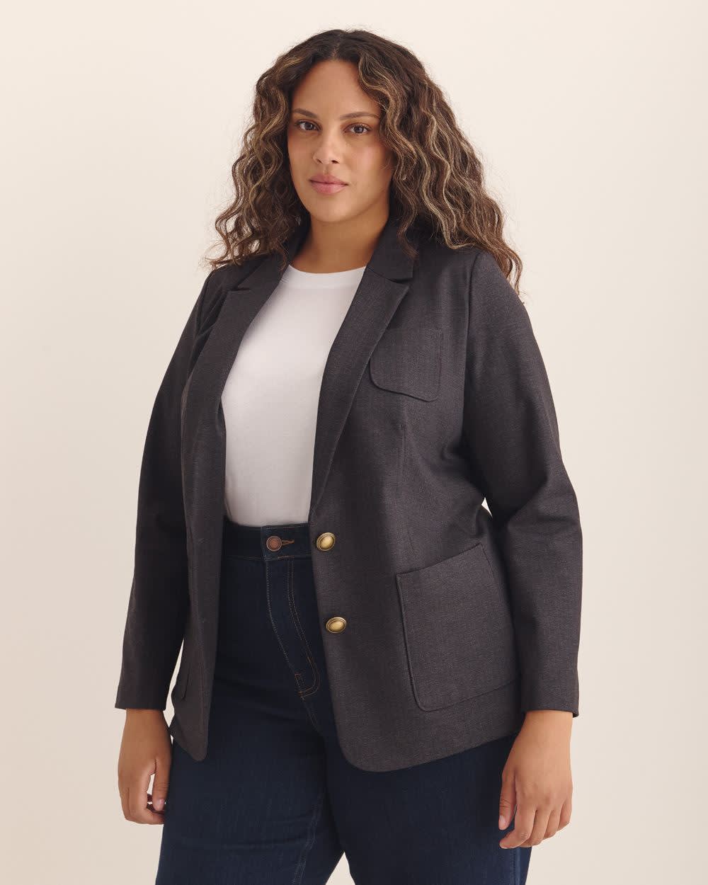 Striped Ponte de Roma Jacket with Tailoring Collar Varsity stripes 1 Striped Ponte de Roma Jacket with Tailoring Collar Varsity stripes