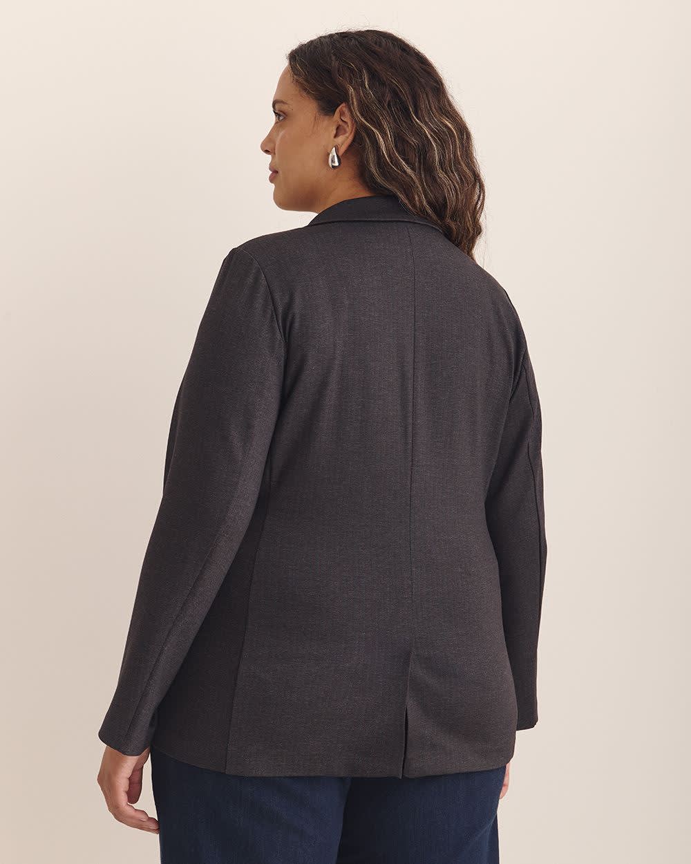Striped Ponte de Roma Jacket with Tailoring Collar Varsity stripes 3 Striped Ponte de Roma Jacket with Tailoring Collar Varsity stripes