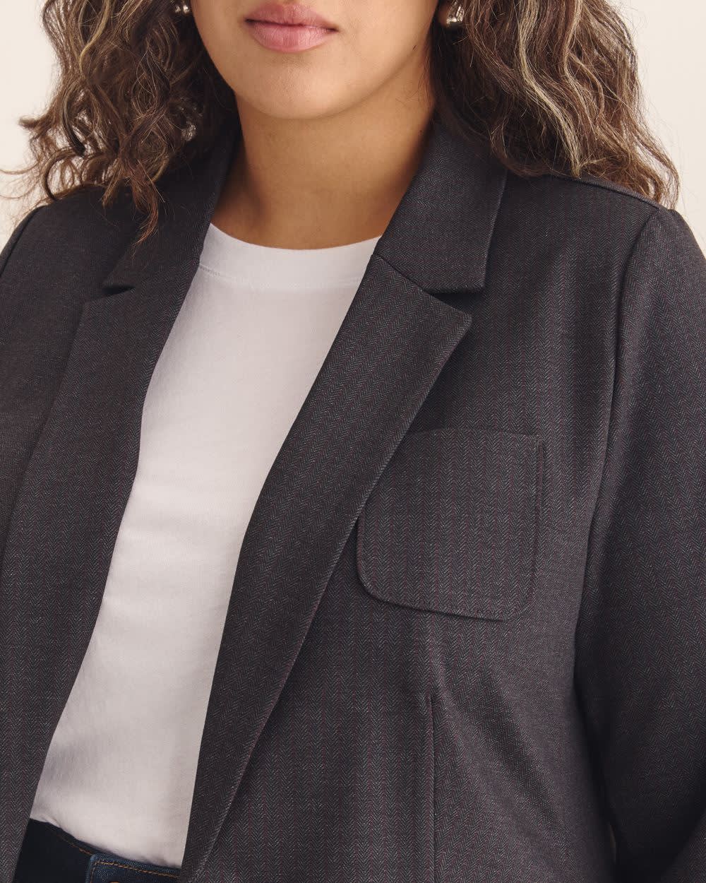 Striped Ponte de Roma Jacket with Tailoring Collar Varsity stripes 4 Striped Ponte de Roma Jacket with Tailoring Collar Varsity stripes