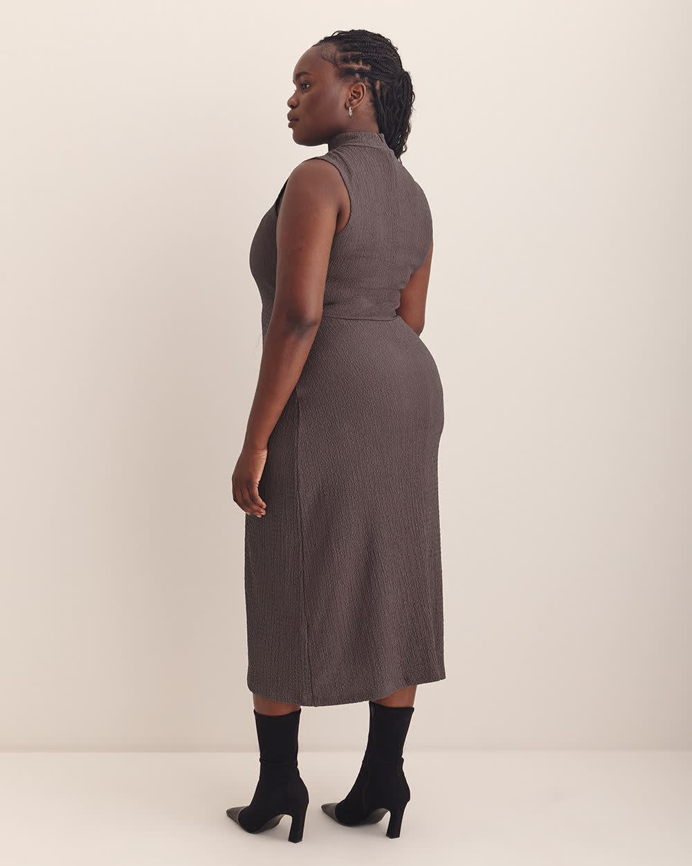 Mock-Neck Extended Sleeve Midi Dress - Addition Elle Sparrow