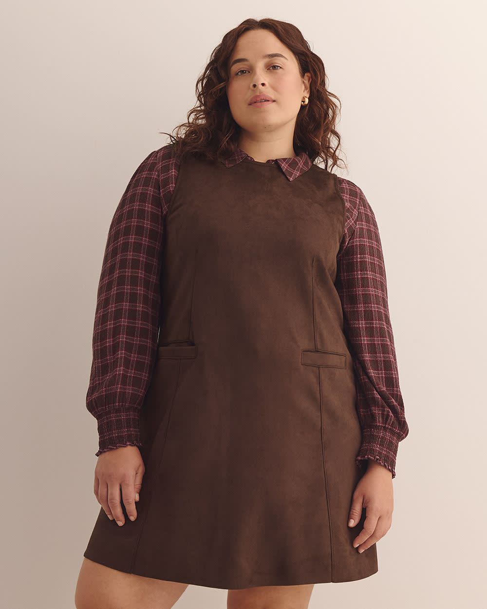 Brown Sleeveless Faux Suede Dress Chicory coffee 1 Brown Sleeveless Faux Suede Dress Chicory coffee