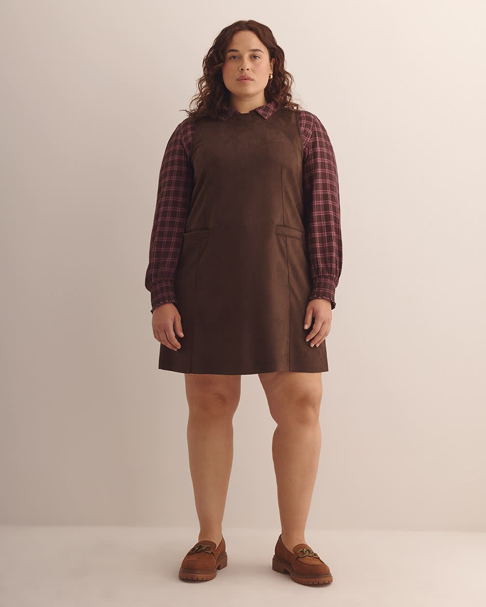 Brown Sleeveless Faux Suede Dress Chicory coffee 2 Brown Sleeveless Faux Suede Dress Chicory coffee