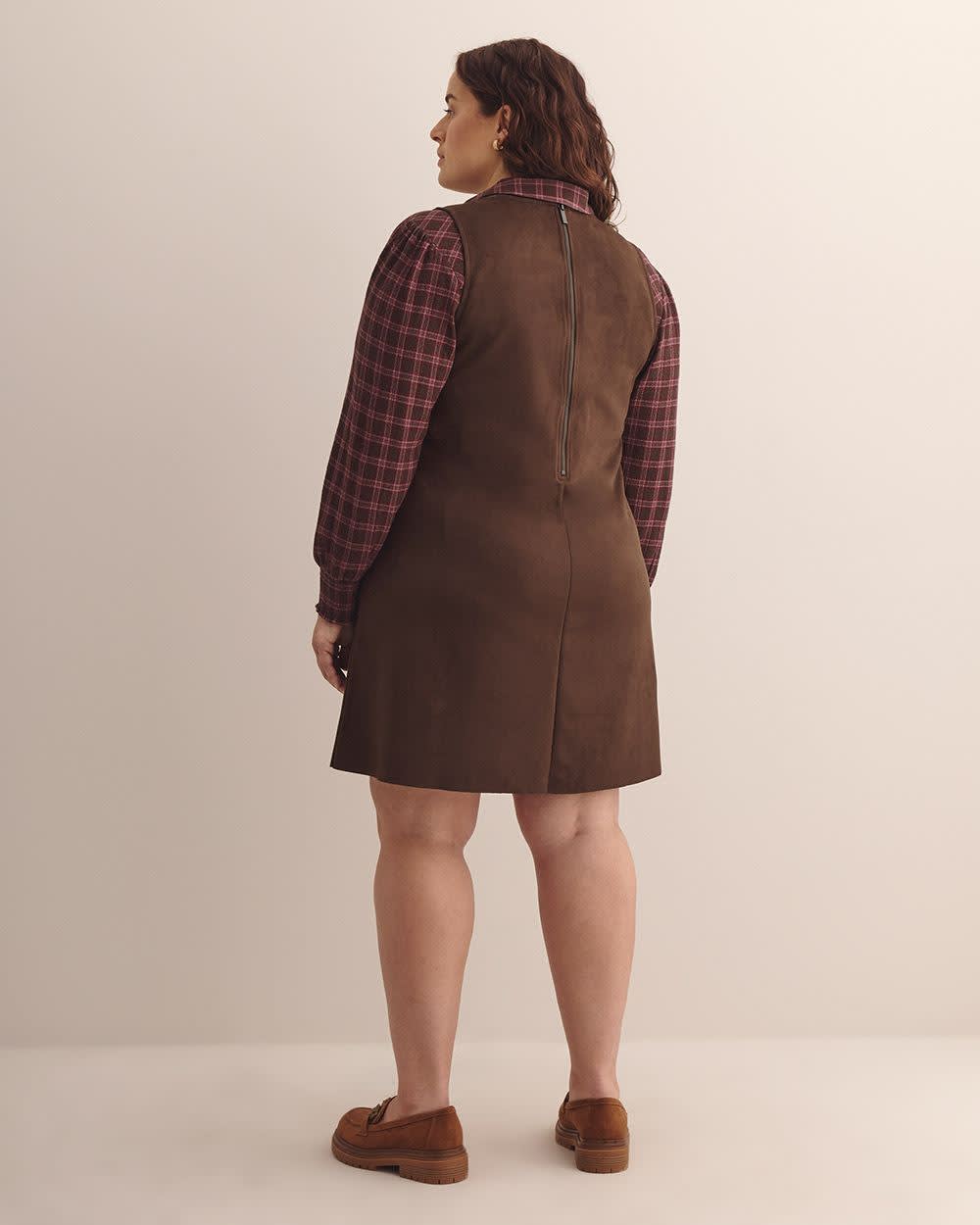 Brown Sleeveless Faux Suede Dress Chicory coffee 3 Brown Sleeveless Faux Suede Dress Chicory coffee
