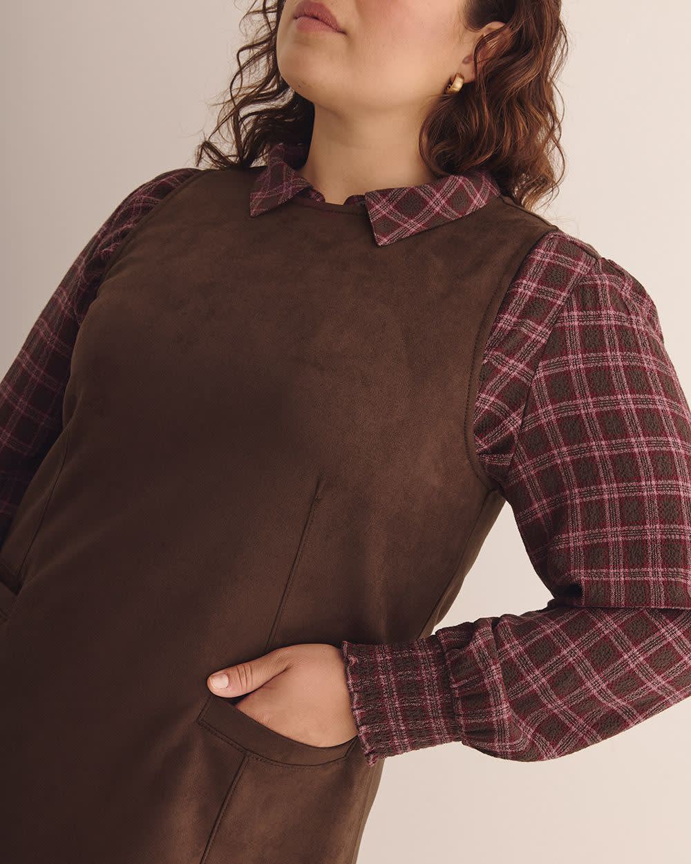 Brown Sleeveless Faux Suede Dress Chicory coffee 4 Brown Sleeveless Faux Suede Dress Chicory coffee