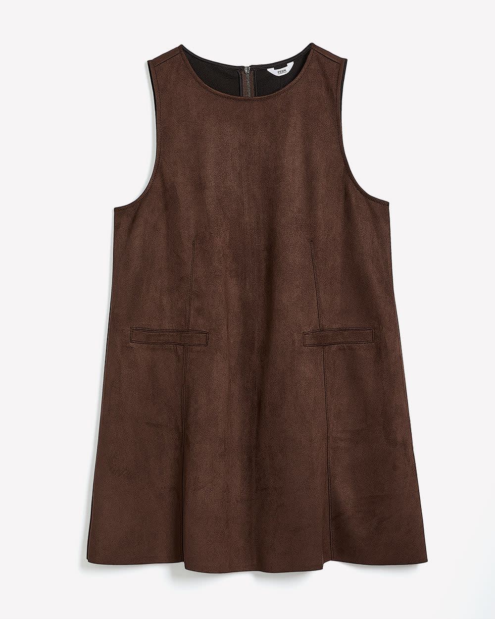 Brown Sleeveless Faux Suede Dress Chicory coffee 5 Brown Sleeveless Faux Suede Dress Chicory coffee