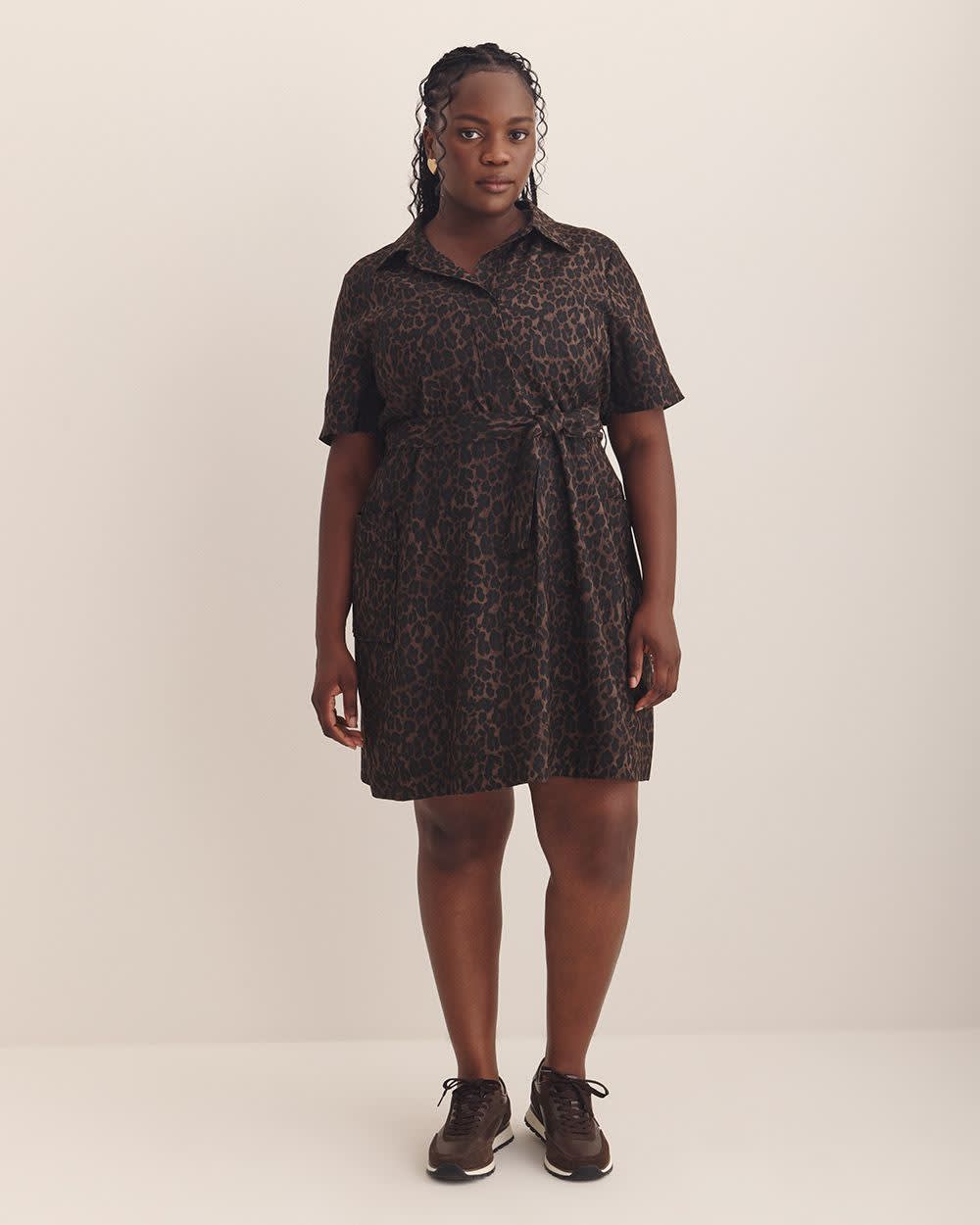 Leopard-Print Utility Dress - Addition Elle Java printed