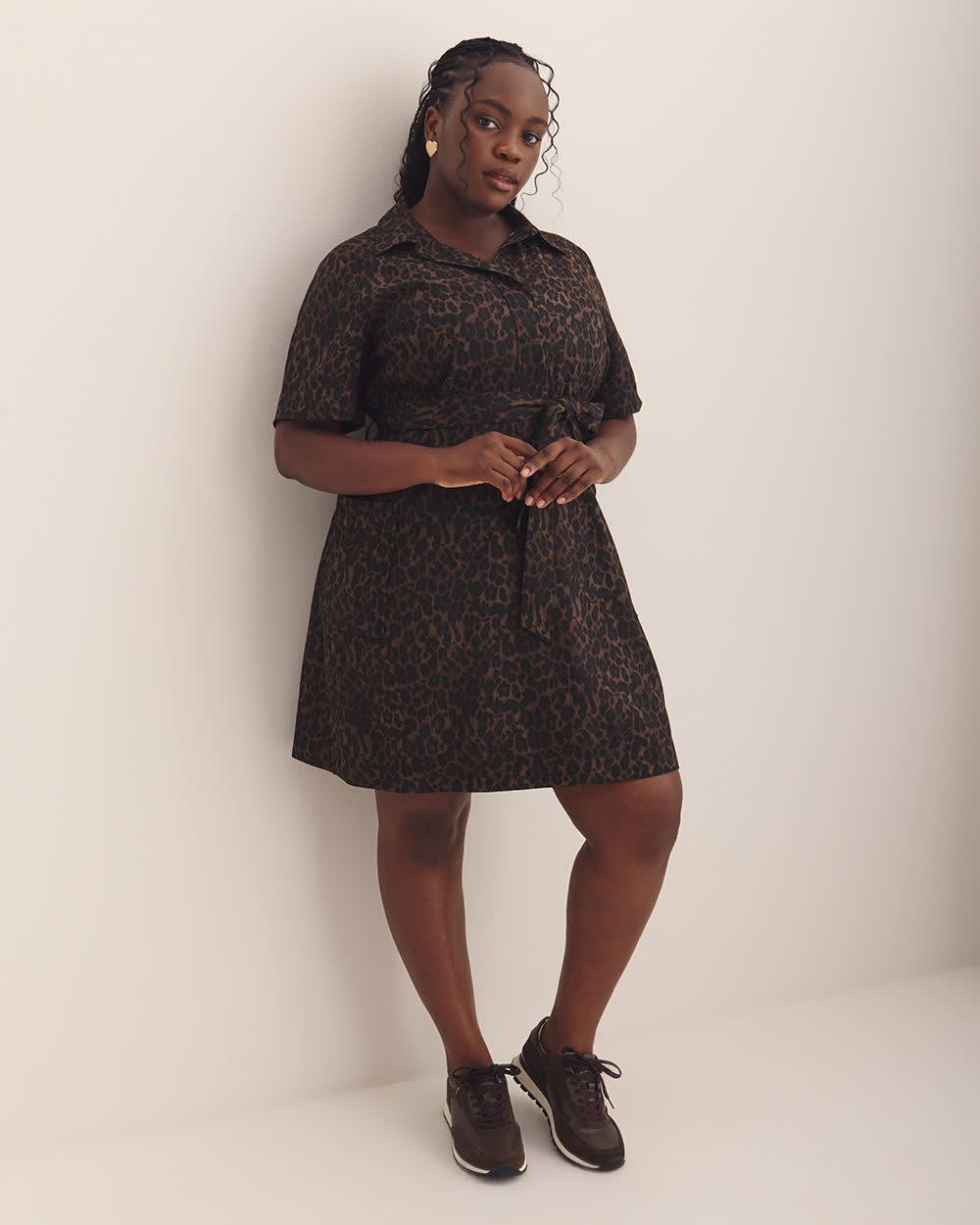 Leopard-Print Utility Dress - Addition Elle Java printed