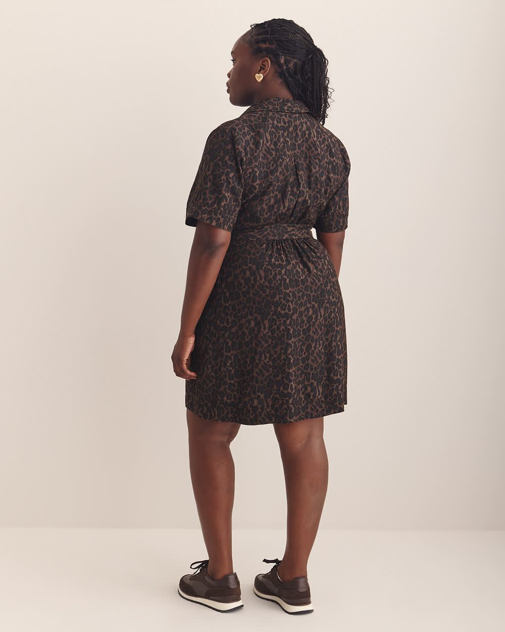 Leopard-Print Utility Dress - Addition Elle Java printed