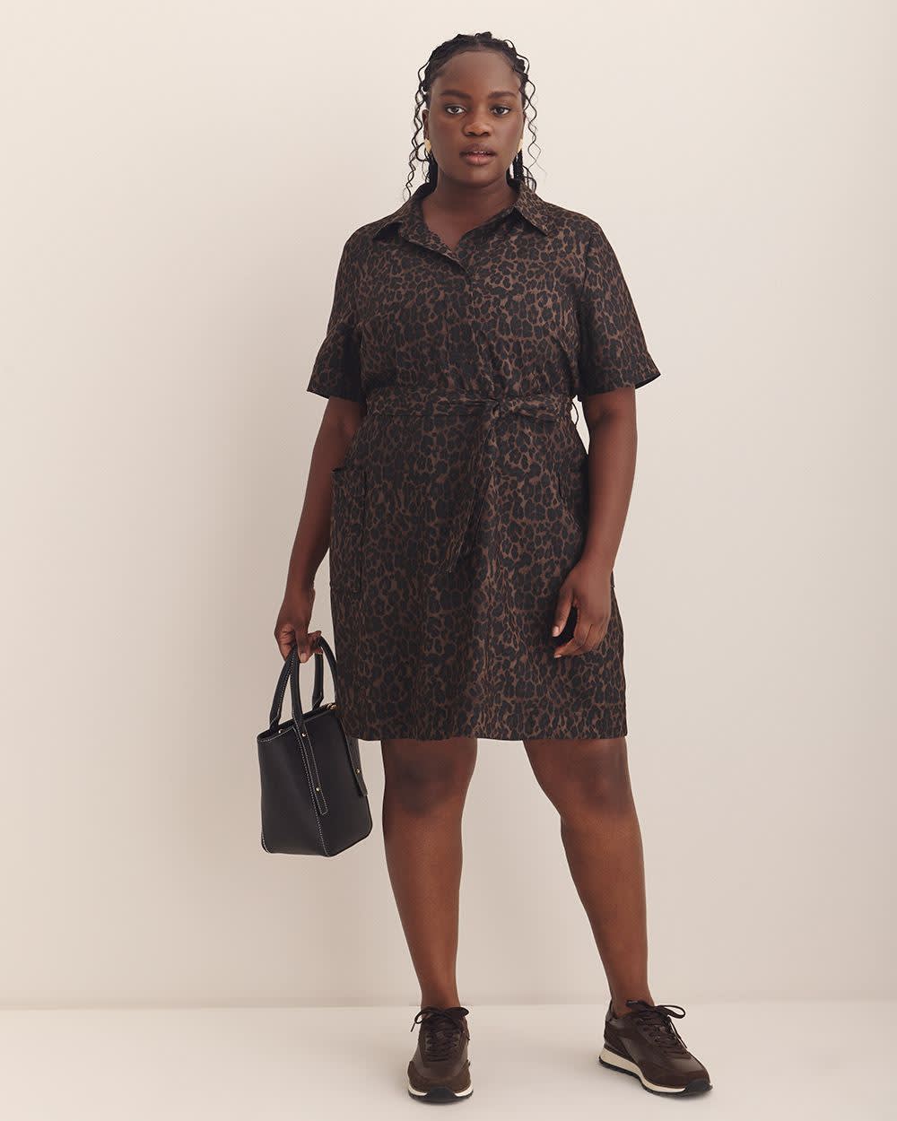 Leopard-Print Utility Dress - Addition Elle Java printed