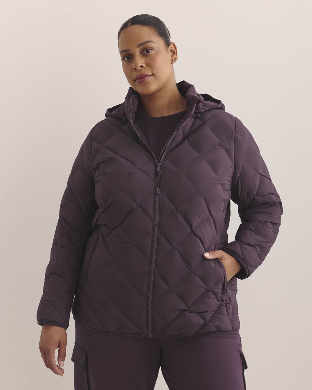Responsible, Stitch Quilting Packable Jacket - Active Zone Plum perfect
