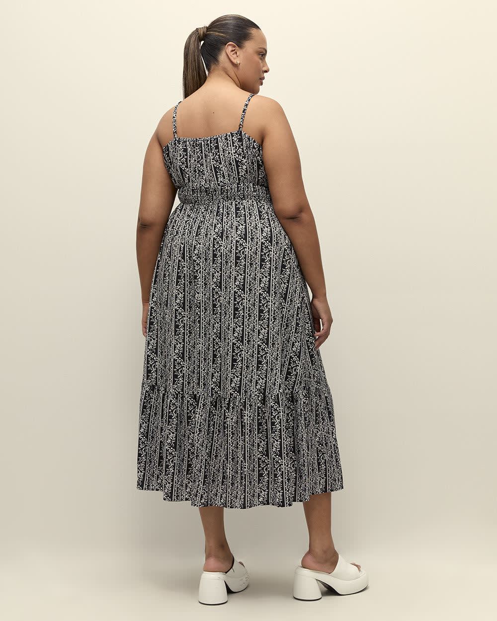 Responsible, Printed Sleeveless Maxi Dress Black Printed