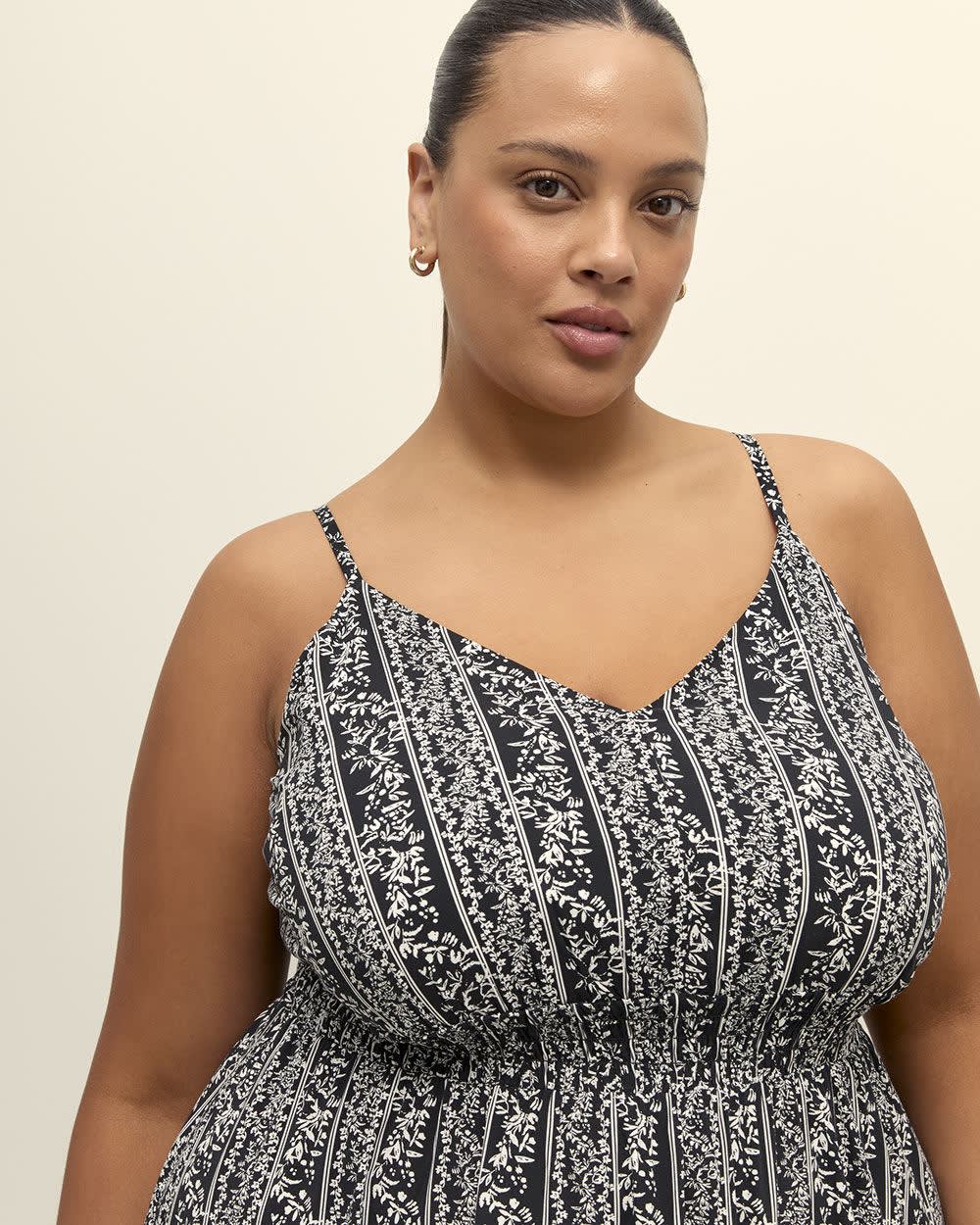 Responsible, Printed Sleeveless Maxi Dress Black Printed