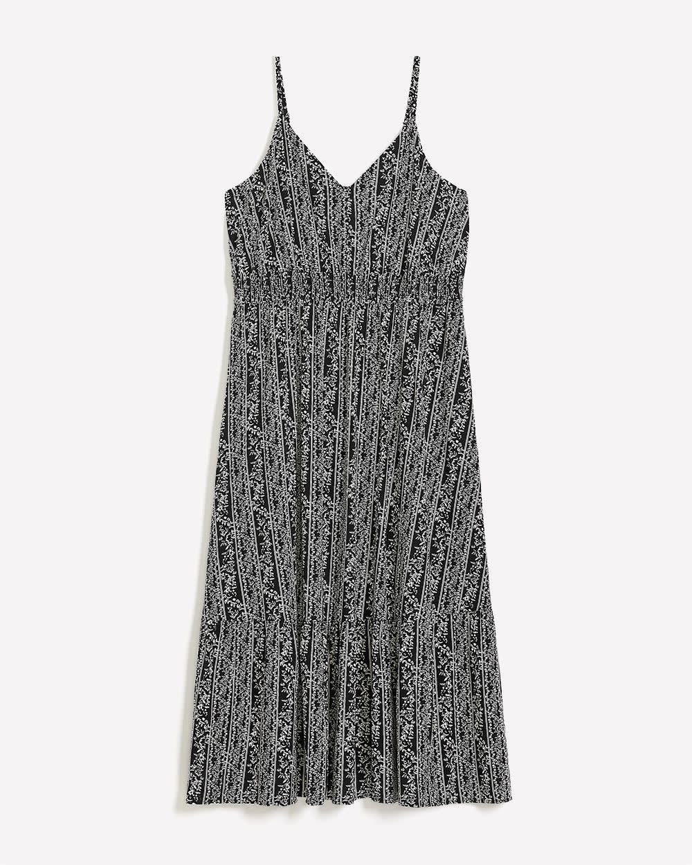 Responsible, Printed Sleeveless Maxi Dress Black Printed
