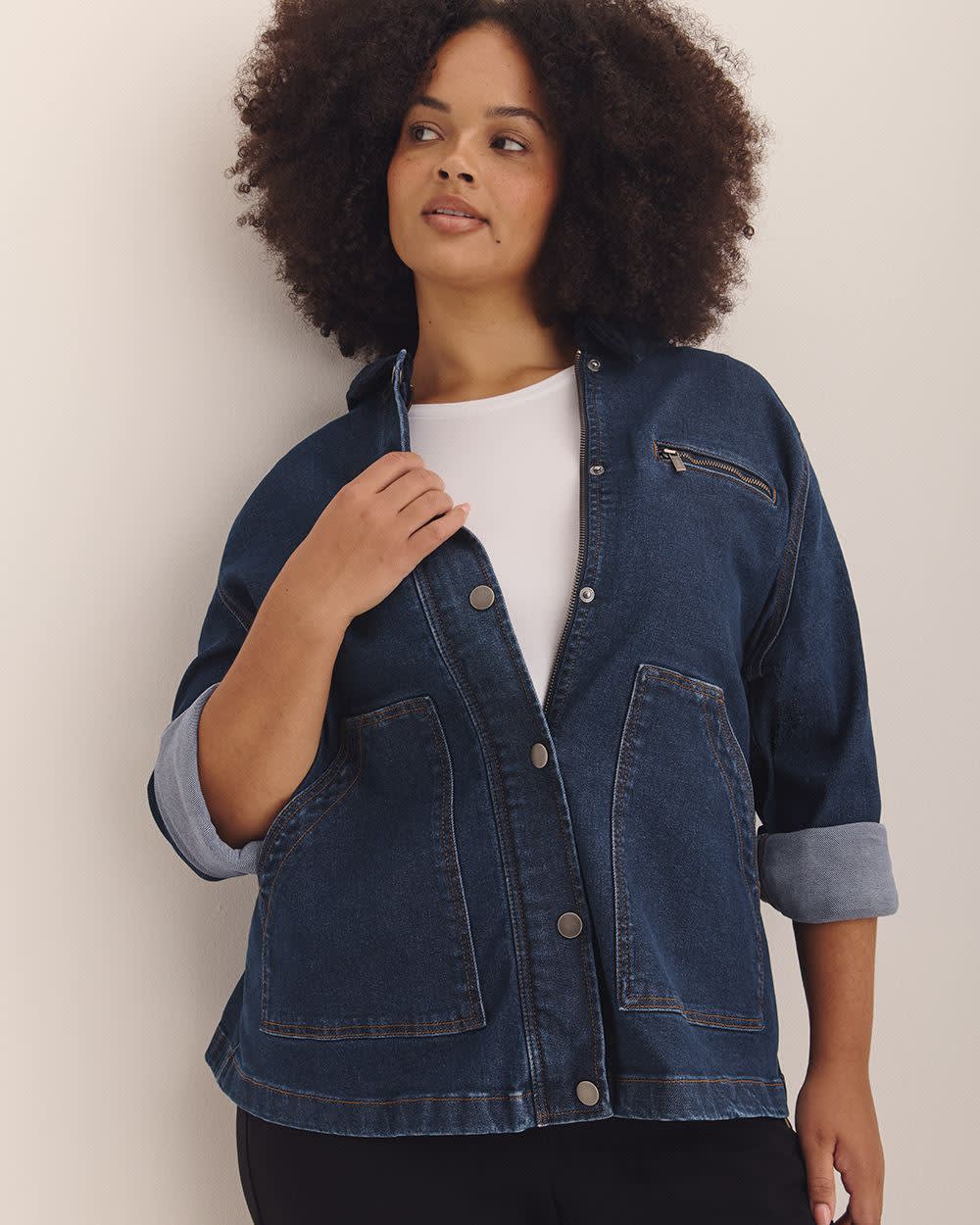Dark Denim Barn Jacket - d/C JEANS Dark denim