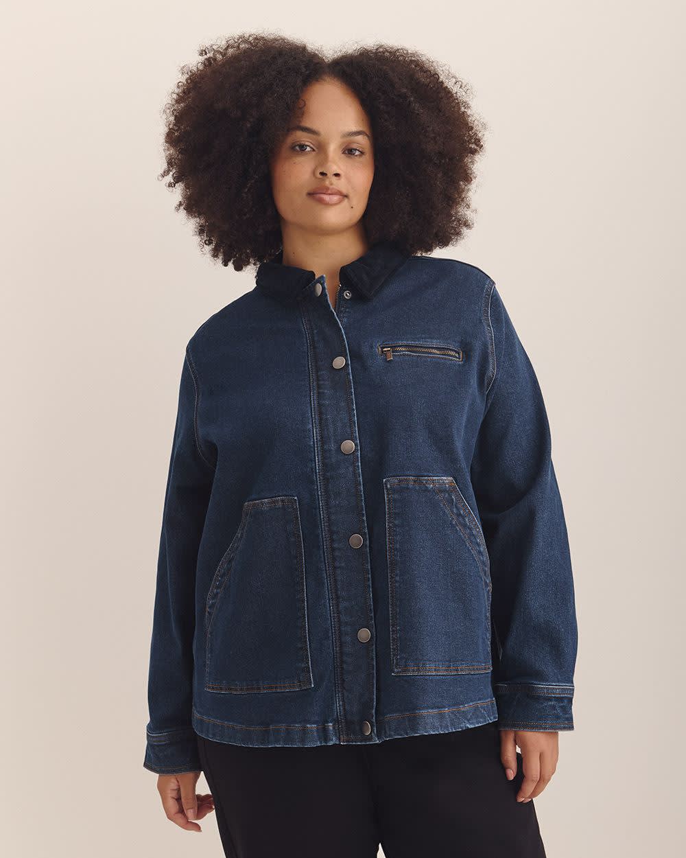 Dark Denim Barn Jacket - d/C JEANS Dark denim