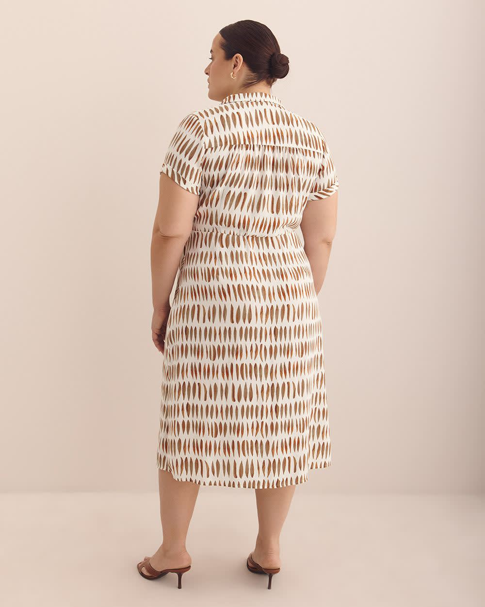Wrap Dress with Notch Collar - Addition Elle Snow white printed 3 Wrap Dress with Notch Collar - Addition Elle Snow white printed