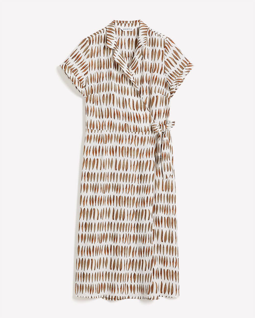 Wrap Dress with Notch Collar - Addition Elle Snow white printed 5 Wrap Dress with Notch Collar - Addition Elle Snow white printed