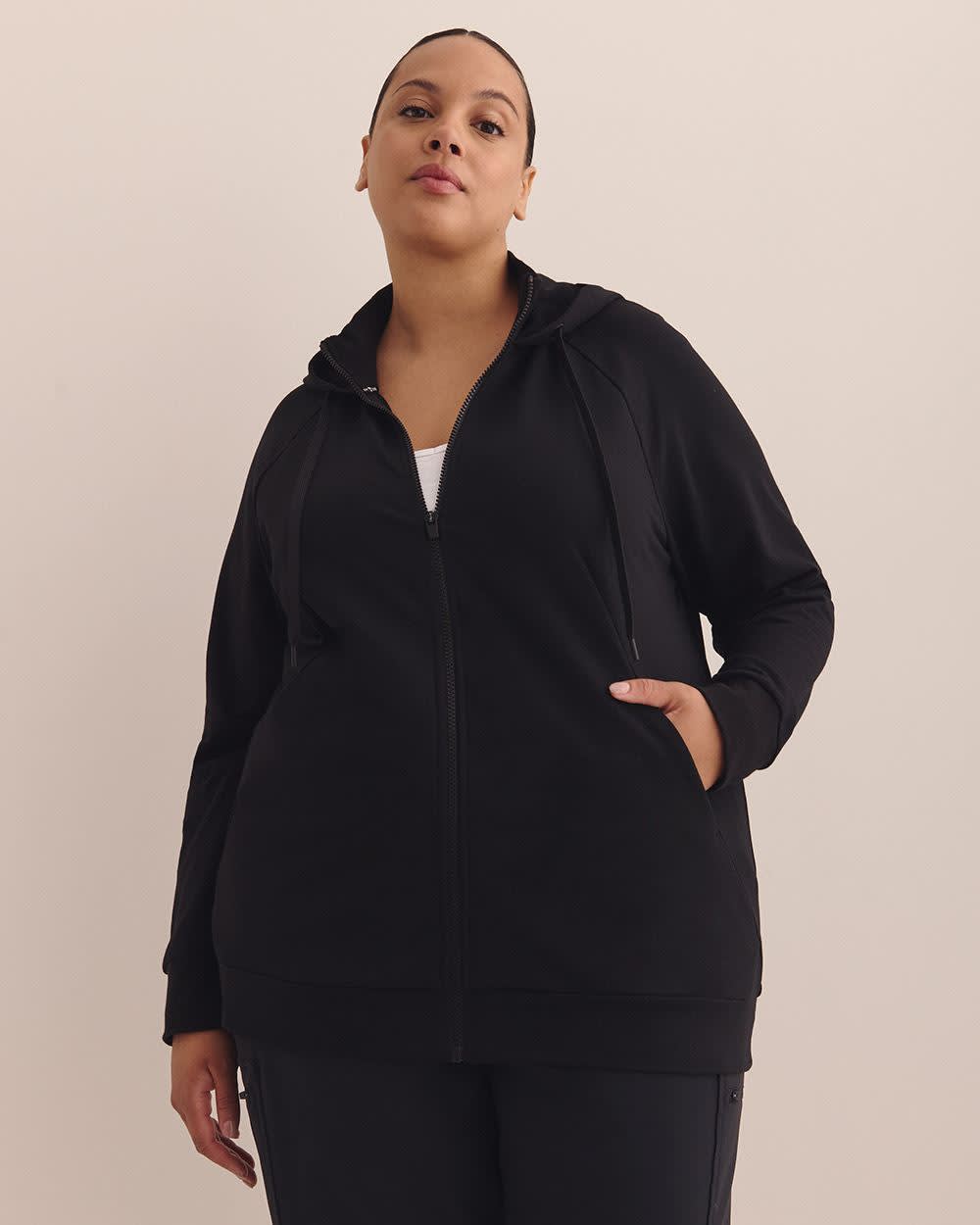 Long-Sleeve Hooded Zip Jacket - Active Zone Black 1 Long-Sleeve Hooded Zip Jacket - Active Zone Black