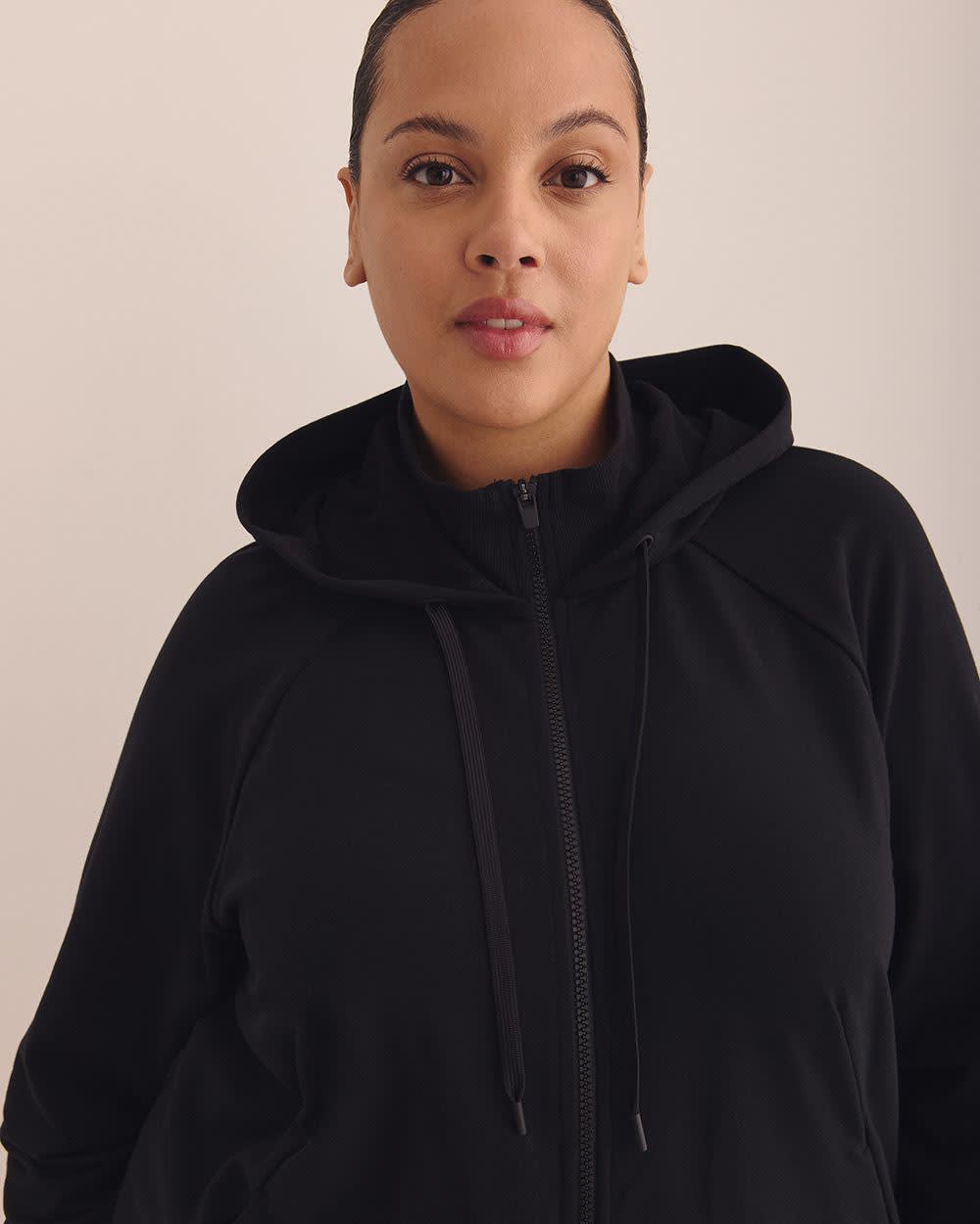 Long-Sleeve Hooded Zip Jacket - Active Zone Black 4 Long-Sleeve Hooded Zip Jacket - Active Zone Black
