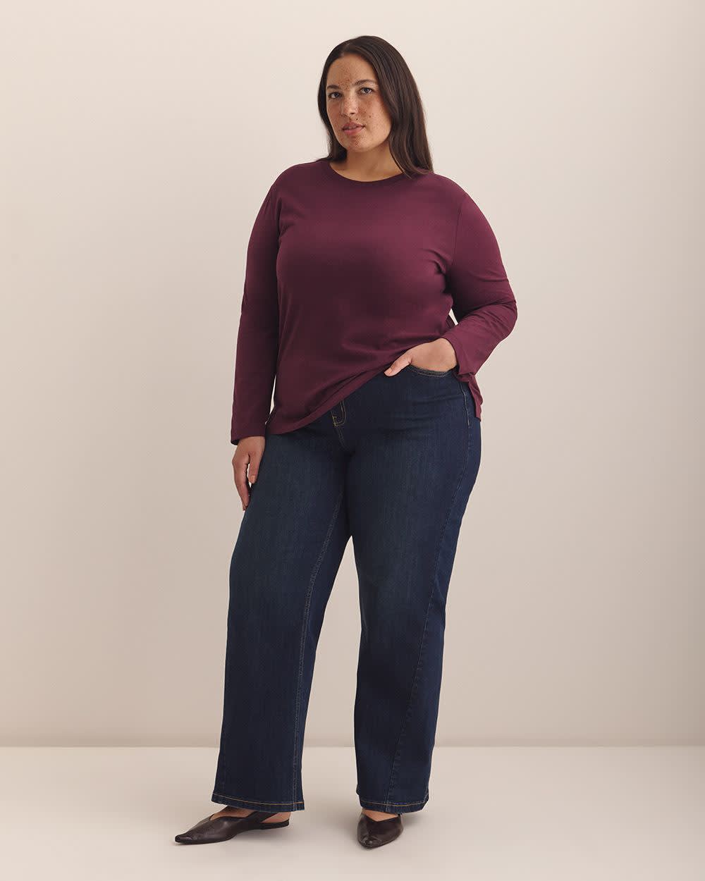Long-Sleeve Crewneck Tee - Addition Elle - PENN. Essentials Winetasting