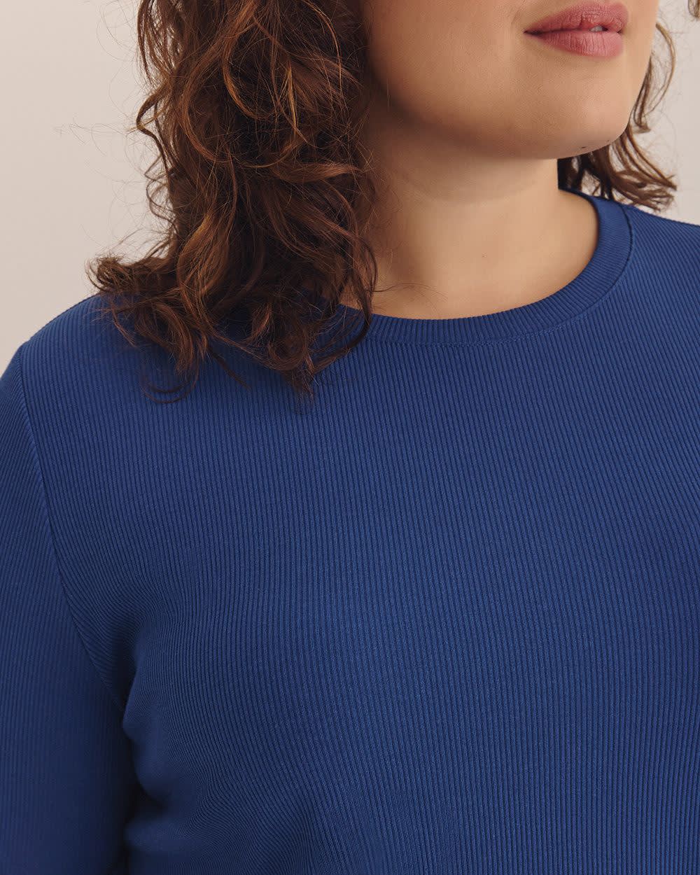 Boyfriend-Fit Ribbed Knit Tee - PENN. Essentials Sodalite blue 5 Boyfriend-Fit Ribbed Knit Tee - PENN. Essentials Sodalite blue