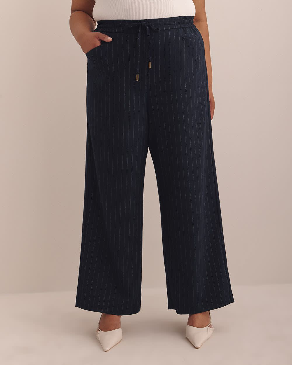 Dark Blue Pull-On Wide-Leg Pant Cloudy night 2 Dark Blue Pull-On Wide-Leg Pant Cloudy night