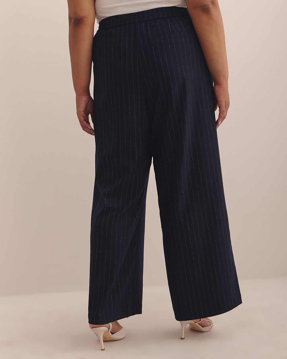 Dark Blue Pull-On Wide-Leg Pant Cloudy night 3 Dark Blue Pull-On Wide-Leg Pant Cloudy night