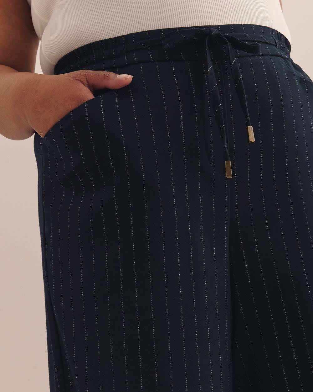 Dark Blue Pull-On Wide-Leg Pant Cloudy night 4 Dark Blue Pull-On Wide-Leg Pant Cloudy night