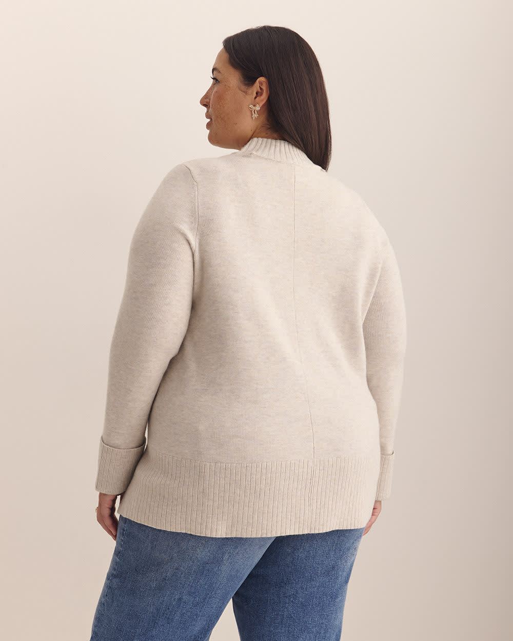 Responsible, Scarf Sweater - Addition Elle Light oat mix 3 Responsible, Scarf Sweater - Addition Elle Light oat mix