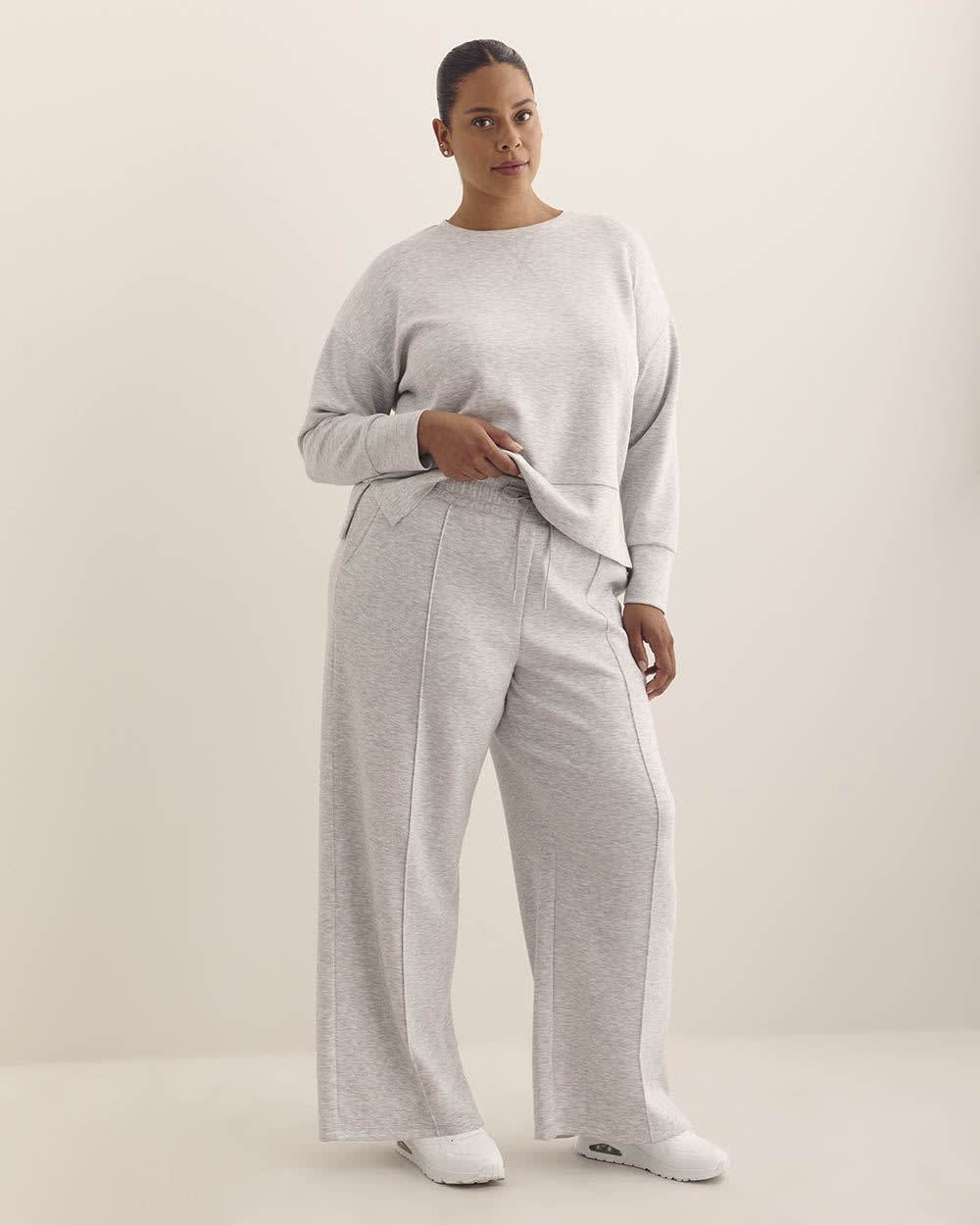 Light Knit Wide-Leg Pant - Active Zone Heather grey 1 Light Knit Wide-Leg Pant - Active Zone Heather grey