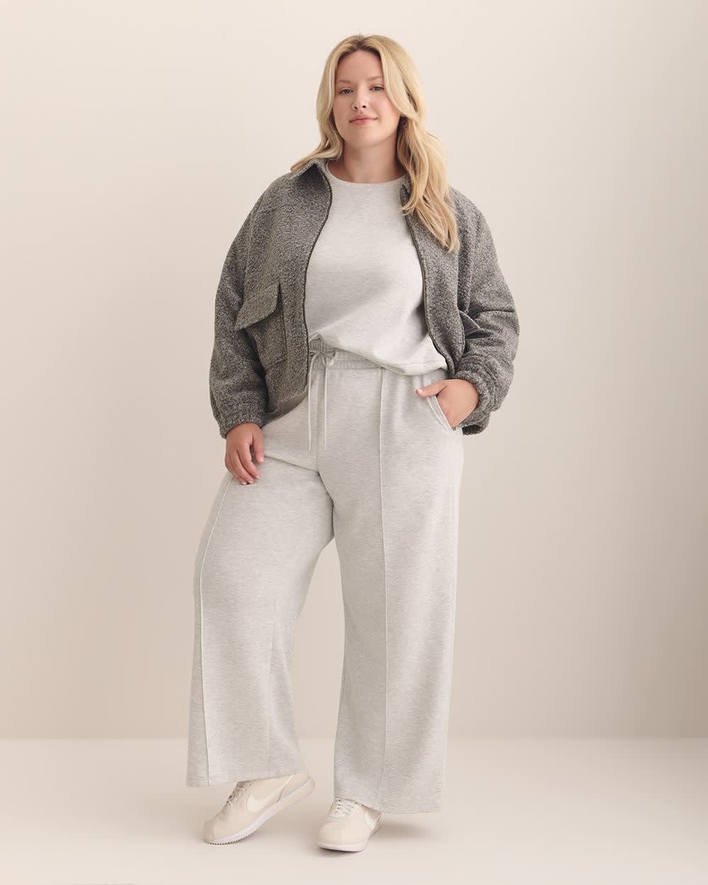 Light Knit Wide-Leg Pant - Active Zone Heather grey 4 Light Knit Wide-Leg Pant - Active Zone Heather grey