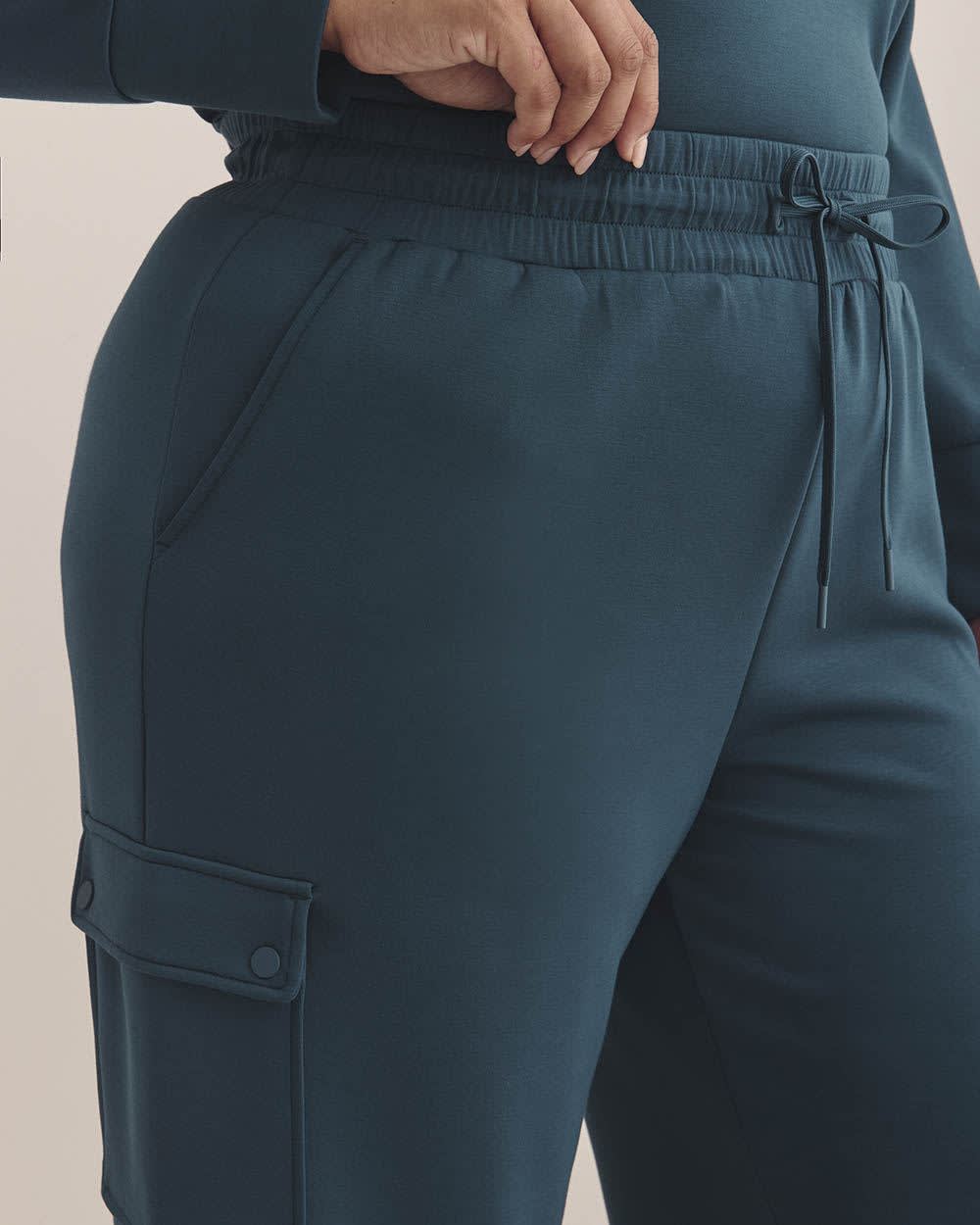 Petite, Light Knit Wide-Leg Cargo Pant - Active Zone Moonlit ocean 4 Petite, Light Knit Wide-Leg Cargo Pant - Active Zone Moonlit ocean