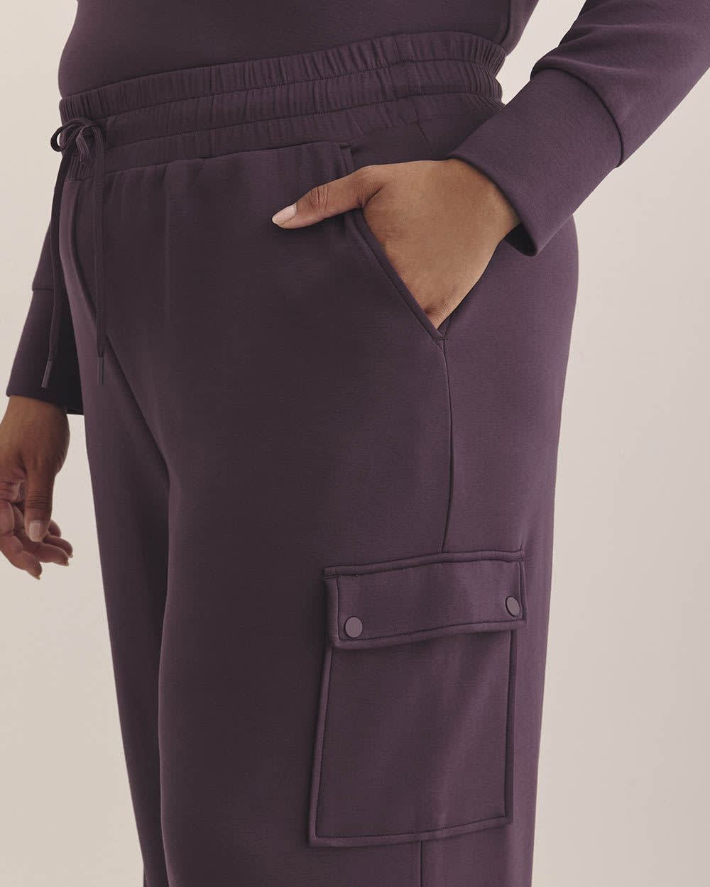 Petite, Light Knit Wide-Leg Cargo Pant - Active Zone Plum perfect 4 Petite, Light Knit Wide-Leg Cargo Pant - Active Zone Plum perfect