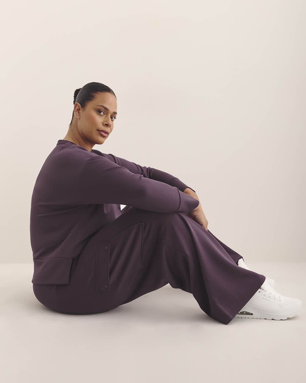 Light Knit Wide-Leg Cargo Pant - Active Zone Plum perfect 1 Light Knit Wide-Leg Cargo Pant - Active Zone Plum perfect