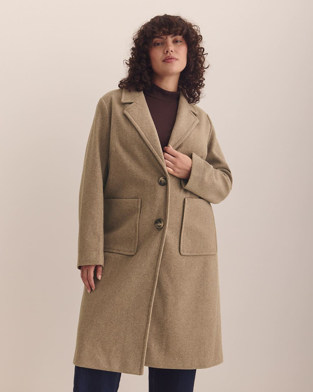 Long Unlined Car Coat Beige Mix