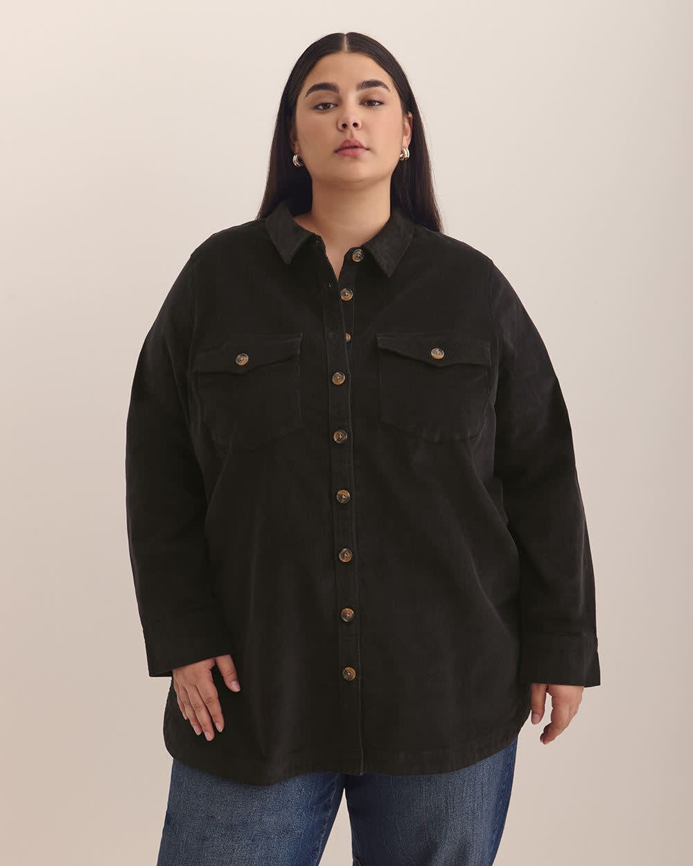 Corduroy Buttoned Down Shirt with Patch Pockets Phantom 4 Corduroy Buttoned Down Shirt with Patch Pockets Phantom